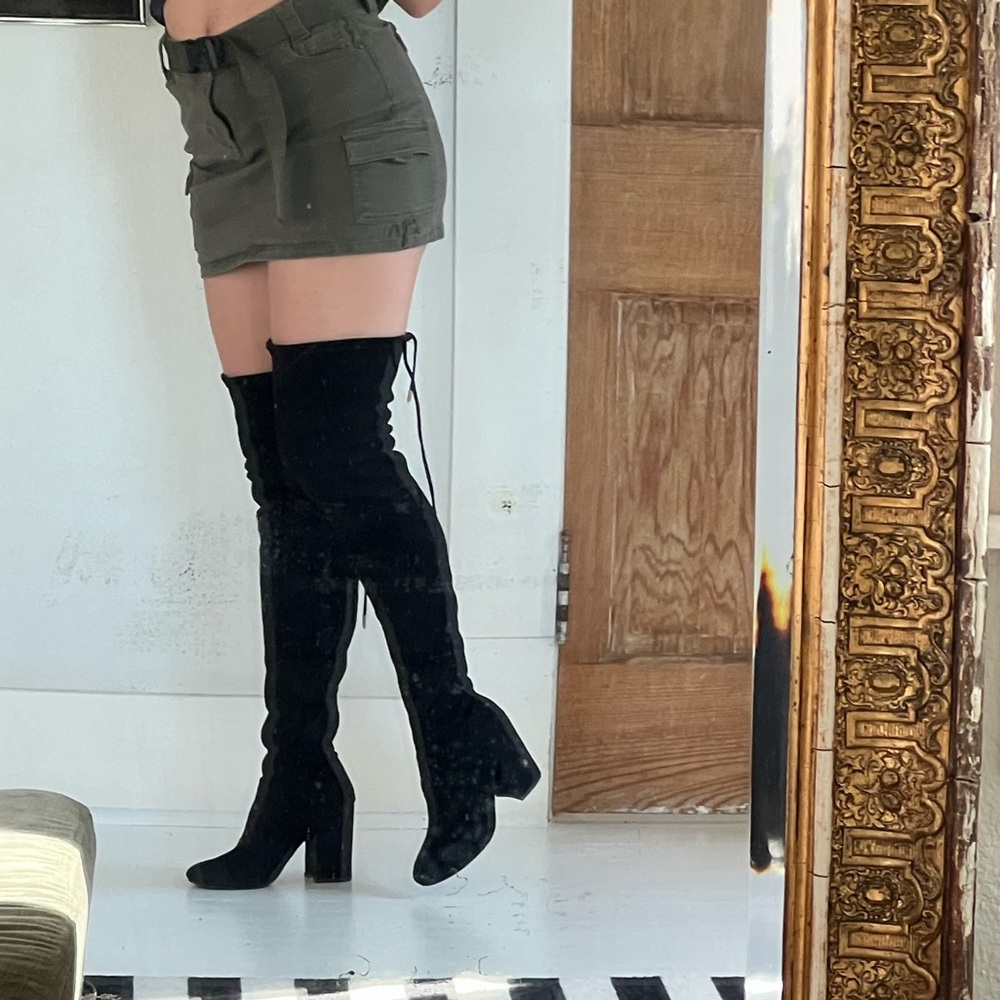 Steve Madden Black Over the Knee Boot